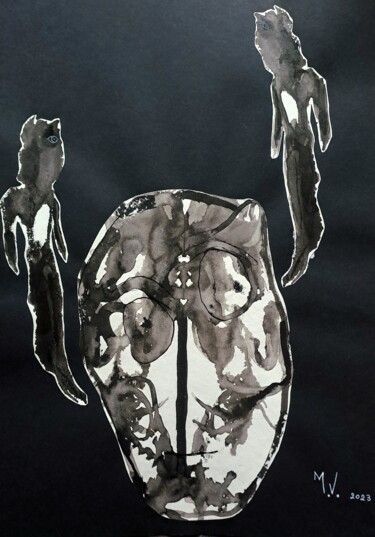 Κολάζ με τίτλο "L'homme aux grandes…" από Maya Del Villar, Αυθεντικά έργα τέχνης, Κολάζ
