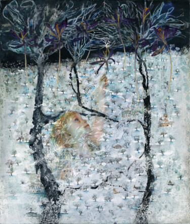 Картина под названием "The miracles throug…" - Maya Prakapovich, Подлинное произведение искусства, Акварель