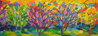 Painting titled "Dancing trees" by Maja Grecic, Original Artwork, Acrylic