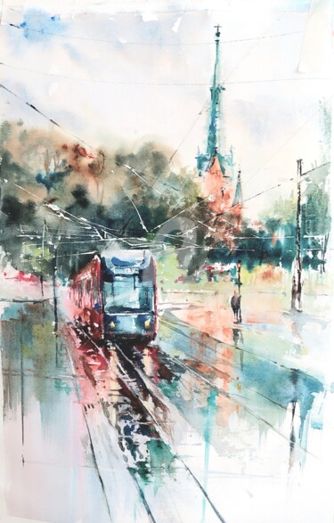 Painting titled "TAMPERE - FINLAND (…" by Maylu Garcia (María Luisa García), Original Artwork, Watercolor