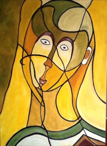 Painting titled "Ophélia" by Patricia Mazzeo, Original Artwork, Acrylic