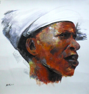 Pintura titulada "African Woman" por Mbongeni, Obra de arte original, Acrílico