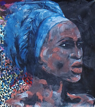 Peinture intitulée "Mama Africa" par Mbongeni, Œuvre d'art originale, Acrylique