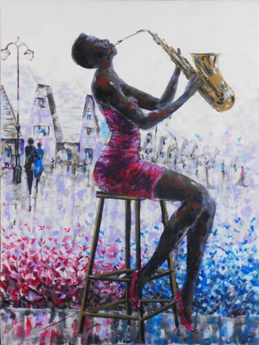 Malerei mit dem Titel "Lady Soul" von Mbongeni, Original-Kunstwerk, Acryl