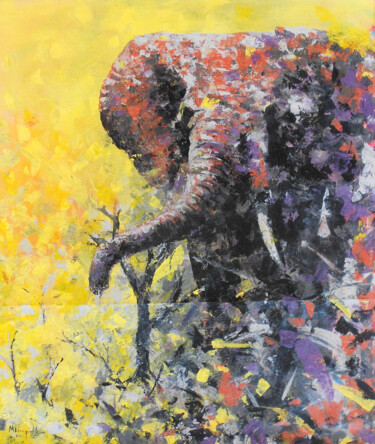 Peinture intitulée "Wildlife II" par Mbongeni, Œuvre d'art originale, Acrylique