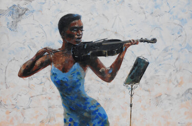 Pintura intitulada "When the heart sing…" por Mbongeni, Obras de arte originais, Acrílico