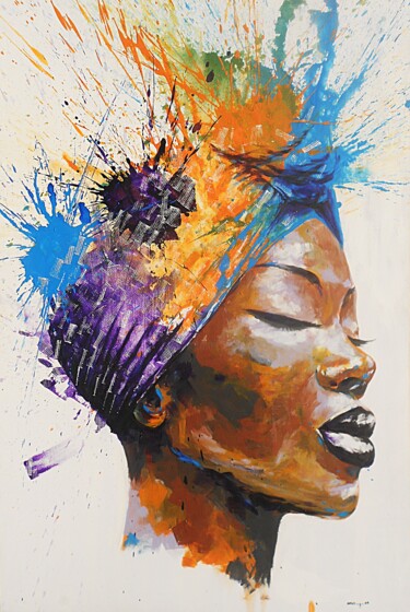 Painting titled "Dreaming in color" by Mbongeni, Original Artwork, Acrylic