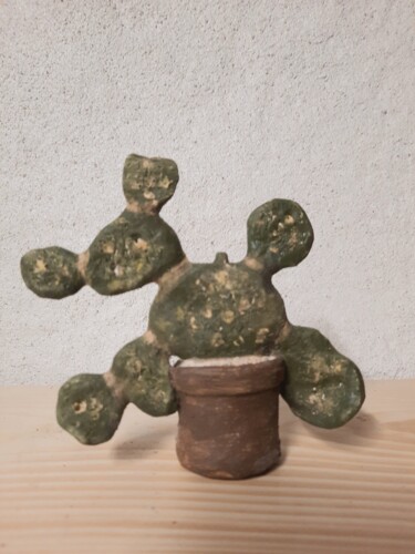 Skulptur mit dem Titel "Cactus à palettes" von Mc Boucault (MCB), Original-Kunstwerk, Ton