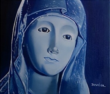 Peinture intitulée "Marie" par Mc Devésa, Œuvre d'art originale, Huile Monté sur Châssis en bois