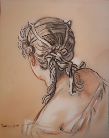 Drawing titled "Étude de jeune femm…" by Mc Devésa, Original Artwork, Pastel