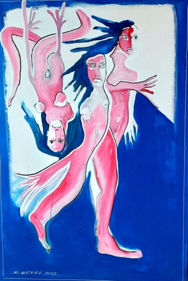 Pittura intitolato "l'enfer, le purgato…" da Mc Mathieu, Opera d'arte originale, Acrilico Montato su Telaio per barella in l…