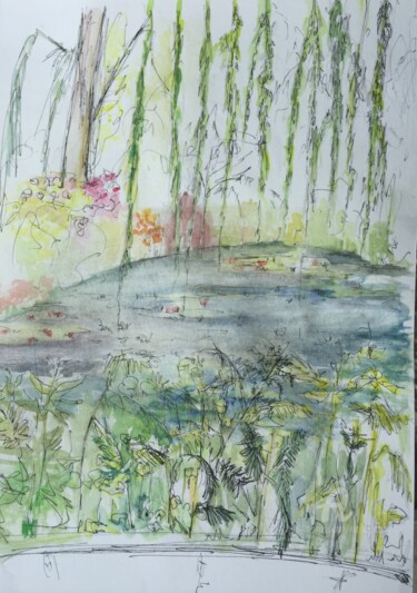 Peinture intitulée "L’étang de Giverny" par Mc Toulouse, Œuvre d'art originale