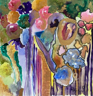 Painting titled "Malva 1" by Mc Toulouse, Original Artwork, Watercolor