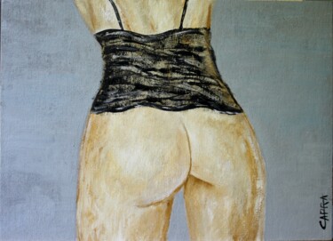 제목이 "Femme Nue derrière"인 미술작품 Michel Capra로, 원작, 아크릴 목재 패널에 장착됨