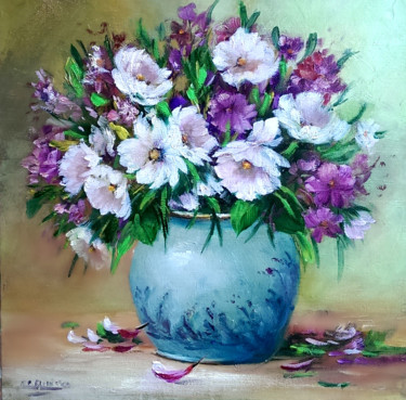 Painting titled "tu15.jpg" by Chrispaint-Flowers, Original Artwork, Oil