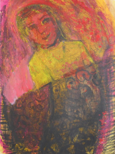 Pittura intitolato "L 'ENFANT MALADE" da Mchartrie, Opera d'arte originale, Acrilico Montato su Cartone