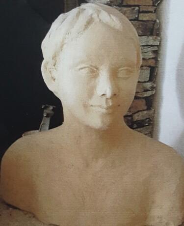Sculptuur getiteld "PETIT SIMON" door Mchartrie, Origineel Kunstwerk, Klei