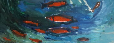 "LES POISSONS ROUGES" başlıklı Tablo Mchartrie tarafından, Orijinal sanat, Akrilik