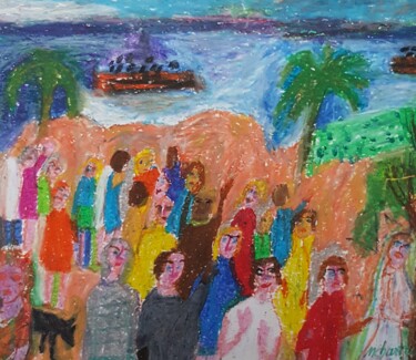 "LES MIGRANTS" başlıklı Tablo Mchartrie tarafından, Orijinal sanat, Pastel