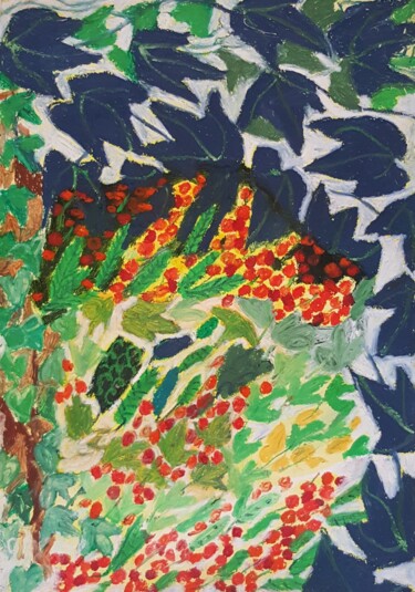Malerei mit dem Titel "EXPRESSION FLORALE" von Mchartrie, Original-Kunstwerk, Pastell