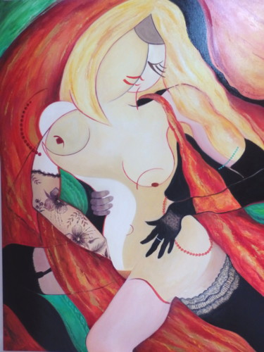 Картина под названием "variante érotique -…" - Matray Marie-Christine, Подлинное произведение искусства, Масло