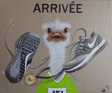 Peinture intitulée "Marathon' Man" par M'Do, Œuvre d'art originale, Acrylique