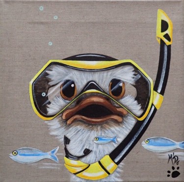 Peinture intitulée "Comme un poisson da…" par M'Do, Œuvre d'art originale, Acrylique