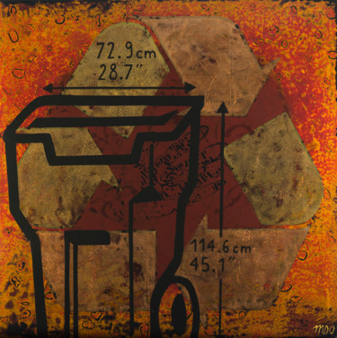 Malerei mit dem Titel "Recycle" von Marie-Dominique Boneu Hyman (MDO), Original-Kunstwerk, Lack