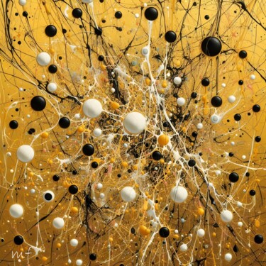 Цифровое искусство под названием "Dream Splash on Gol…" - Mehdi Fahraji, Подлинное произведение искусства, Акрил
