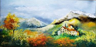 Peinture intitulée "Paysage" par Mehri Guliyeva Moghadam, Œuvre d'art originale, Huile