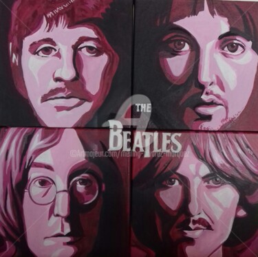 Malerei mit dem Titel "The Beatles" von Meiling Alvarez Marquez, Original-Kunstwerk, Acryl Auf Keilrahmen aus Holz montiert