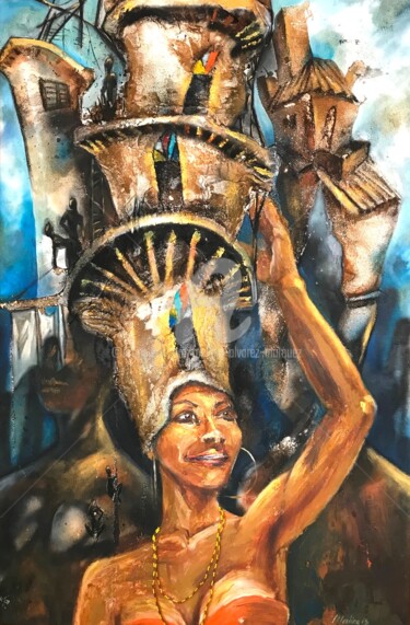 Картина под названием "Habaneras" - Meiling Alvarez Marquez, Подлинное произведение искусства, Акрил