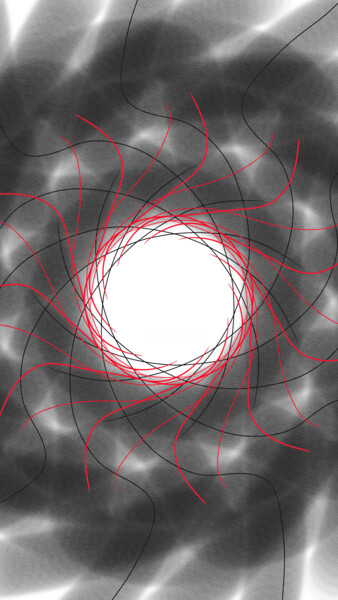 Digital Arts titled "Red spiral+" by Melanie Belle, Original Artwork, 2D Digital Work