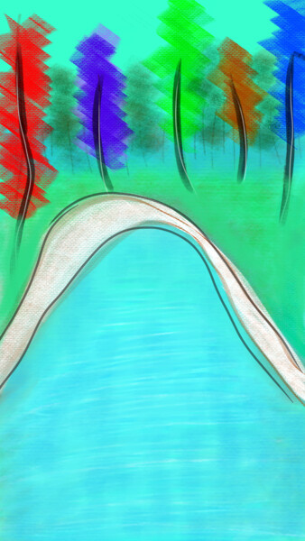 Digital Arts titled "A walk through the…" by Melanie Belle, Original Artwork, Digital Painting