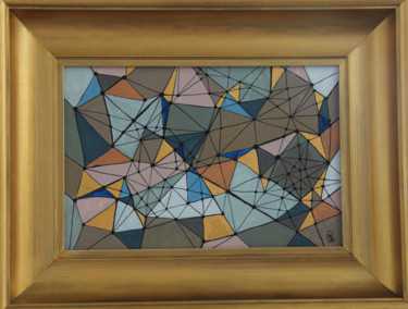 Malarstwo zatytułowany „"Voronoï Gold"” autorstwa Melanie Maquinay, Oryginalna praca, Akryl