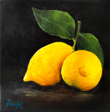 Картина под названием "Lemons II" - Melanie Renaux, Подлинное произведение искусства, Масло