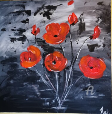 Peinture intitulée "Coquelicots" par Melanie Roch, Œuvre d'art originale, Acrylique