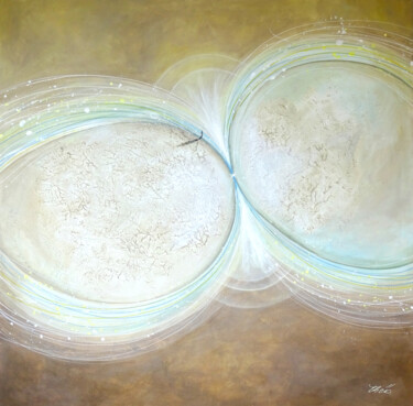 Painting titled "Symbiose" by Mélanie Theïs, Original Artwork, Acrylic Mounted on Wood Stretcher frame