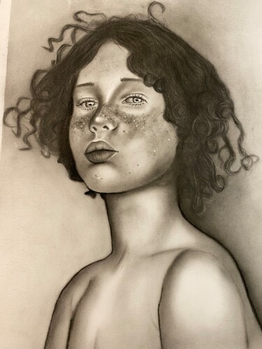 Painting titled "Boy" by Melart, Original Artwork, Charcoal