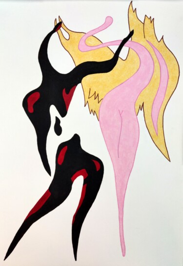 Картина под названием "Dance with angel No…" - Melinda Vamosi, Подлинное произведение искусства, Акрил