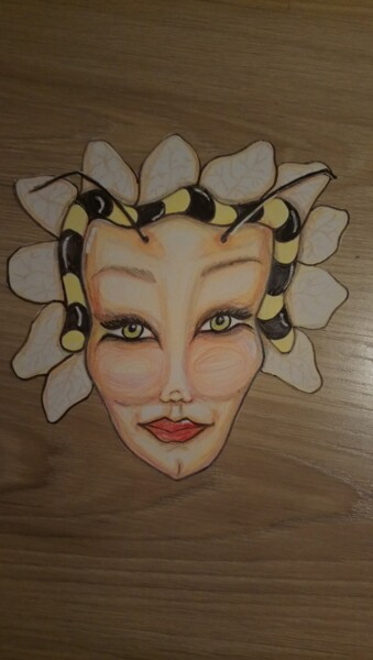 Drawing titled "Bee a lady" by Melisa Kanmaz, Original Artwork, Pencil