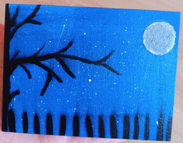 Painting titled "Nite nite" by Melisa Kanmaz, Original Artwork, Gouache