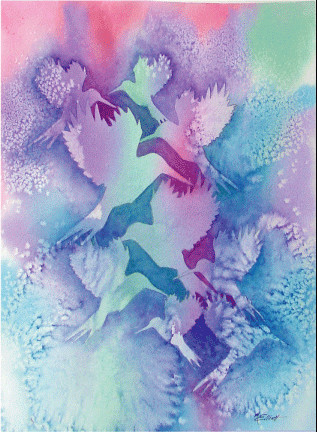 Painting titled "Crystal Migration" by Marsha Elliott, Original Artwork
