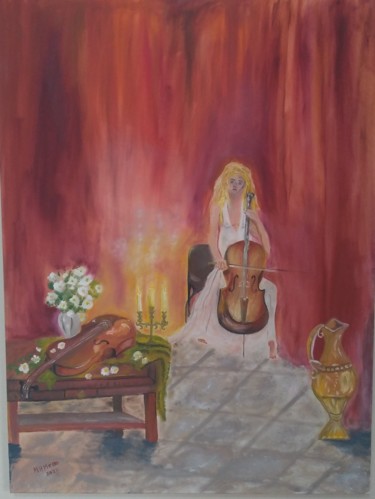 Painting titled "Insônia" by Marcos Henrique Mello, Original Artwork, Oil