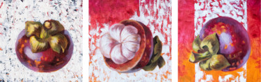 Painting titled "Triptych "Mangostee…" by Maria Meltsaeva, Original Artwork, Oil