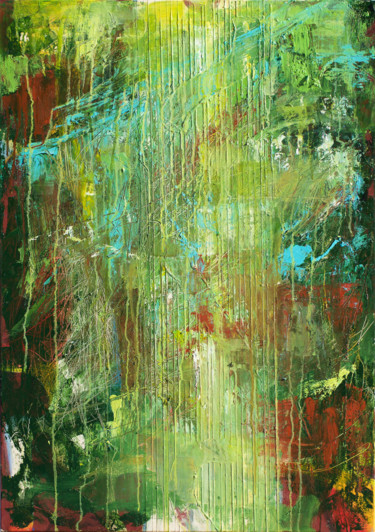 Painting titled "Jungle" by Anatoliy Menkiv, Original Artwork, Oil Mounted on Wood Stretcher frame