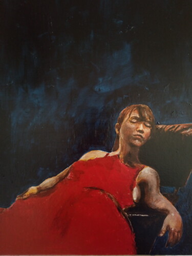 Pintura titulada "NOTTE RUVIDA CON VE…" por Mennato Tedesco, Obra de arte original, Oleo Montado en Bastidor de camilla de m…