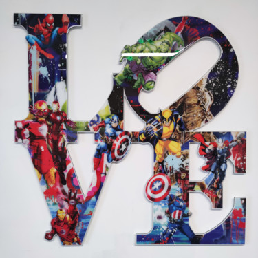 Scultura intitolato "Love Marvel" da Peggy-Lee Mensen, Opera d'arte originale, Alluminio Montato su Alluminio