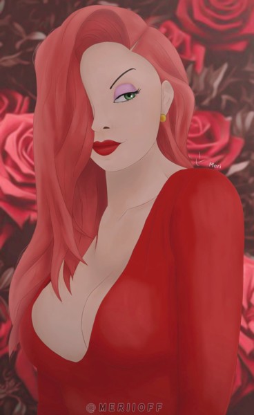 Digital Arts με τίτλο "Jessica Rabbit mode…" από Meri, Αυθεντικά έργα τέχνης, Ψηφιακή ζωγραφική