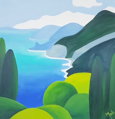 Painting titled "Küste bei Madeira" by Brigitte Thonhauser-Merk, Original Artwork, Acrylic